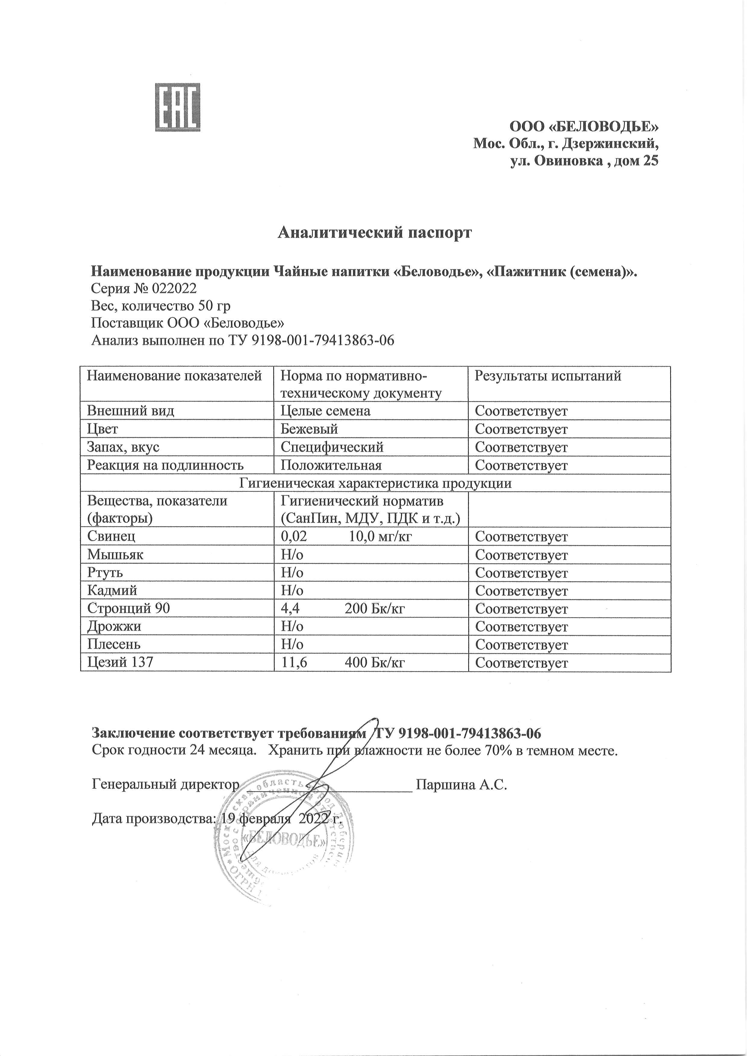 Паспорт №022022